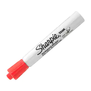 1pza plumón marcador sharpie permanente color rojo de punta gruesa