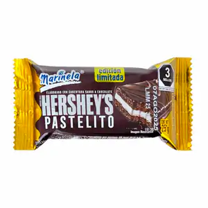 1pza pastelito marinela hersheys sabor chocolate relleno cremoso con …