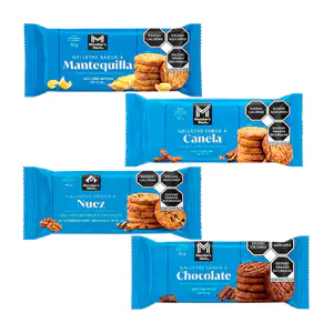 1pza paquete de galletas sabor mantequilla, chocolate o canela, varie…
