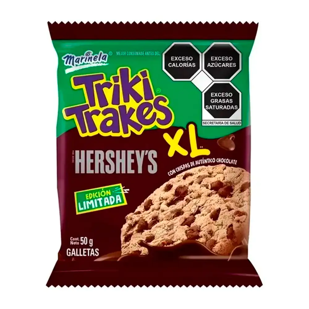 1pza galleta triki trakes xl con chispas de chocolate hershey, 50g / 041284