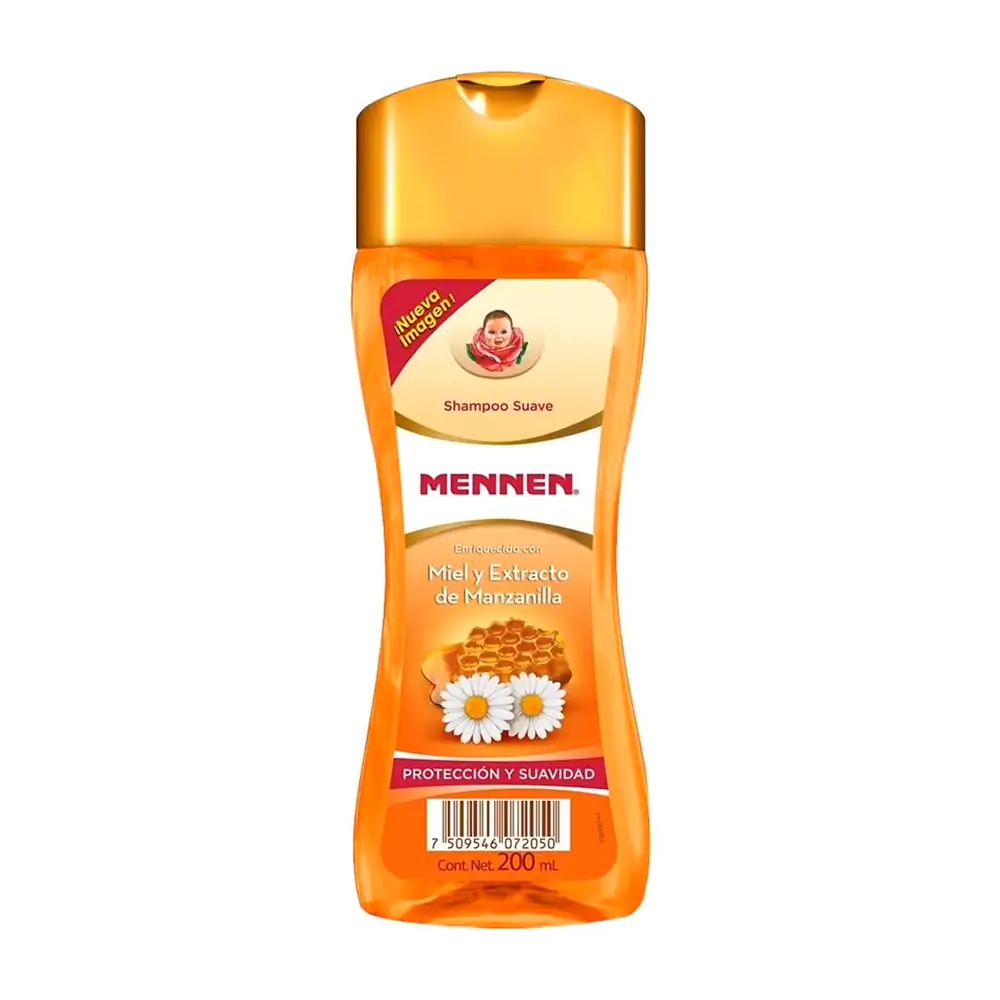 1pza Shampoo para bebé mennen con extracto de miel y manzanilla, 200ml