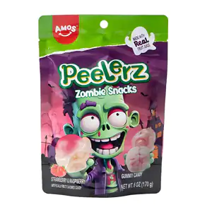Bolsa con gomitas peelerz pelable con diseño de zombie con sabor a fr…