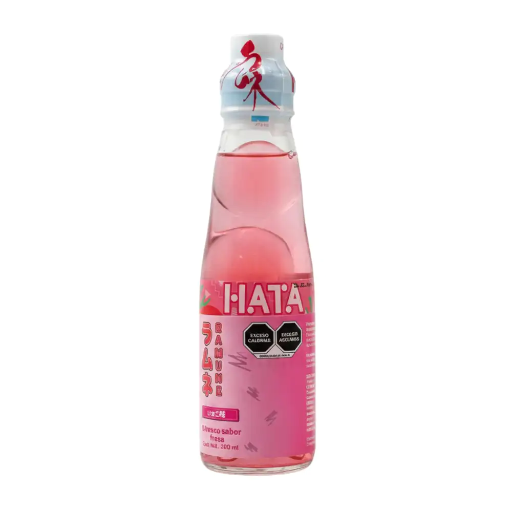 Bebida japonesa ramune hata gasificada con sabor a fresa de 200ml / 090153