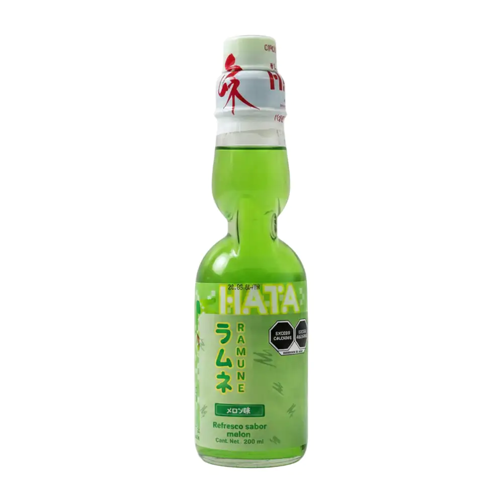 Bebida japonesa ramune hata gasificada con sabor a melón de 200ml / 090177