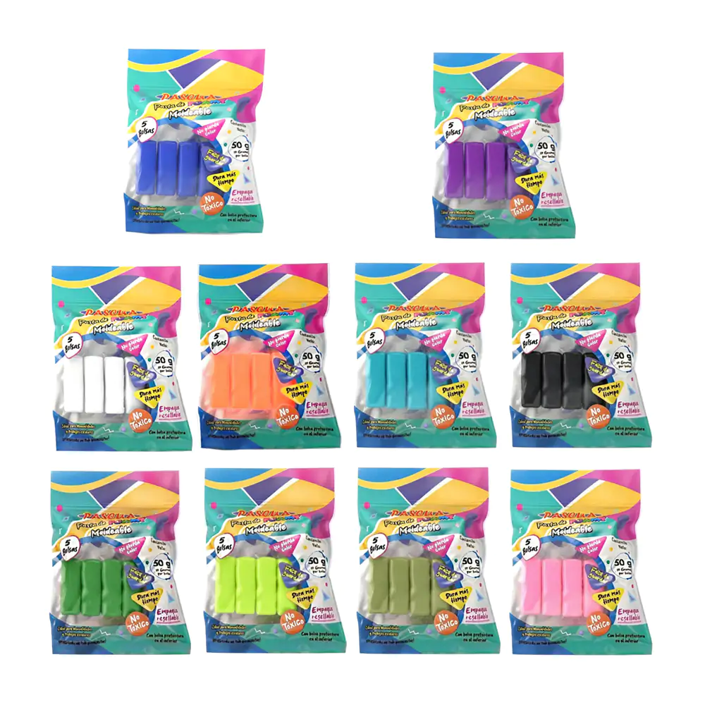 Paquete de foamy moldeable con empaque resellable, 50g, variedad de colores / 11212