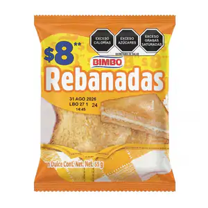 Rebanadas bimbo, pan tostado con relleno cremoso, 55g / 112845