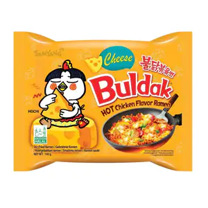 Ramen sopa instantánea buldak con sabor a pollo picante con queso de …