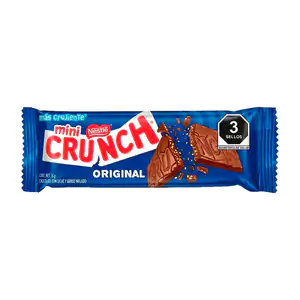 1pza Barra mini crunch original, chocolate con leche y arroz inflado,…