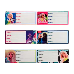 1pza Etiqueta escolar granmrk con diseño de barbie, variedad de model…