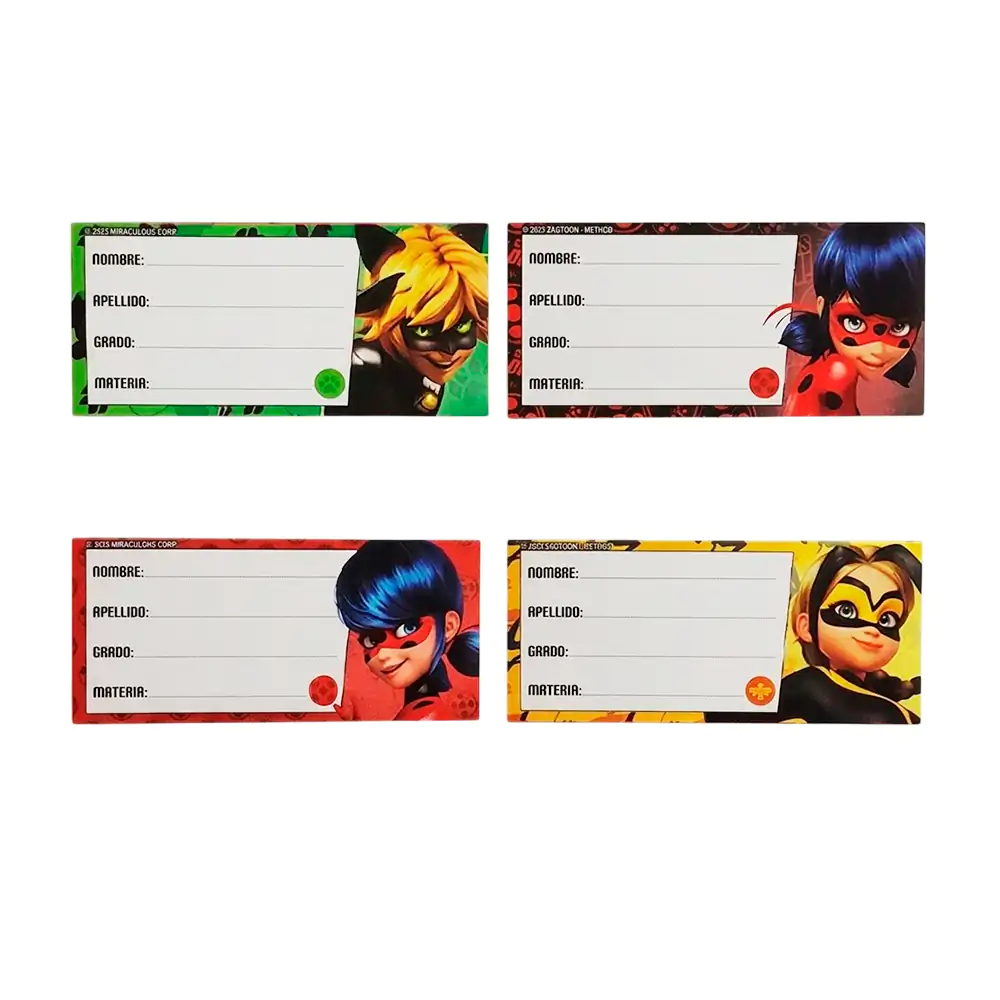 1pza Etiqueta escolar granmrk con diseño de ladybug, variedad de modelos