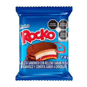 1pza rocko marinela, galleta tipo sándwich cubierto de chocolate, 44g…