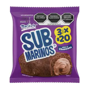Submarinos marinela relleno sabor chocolate 105g / 156214
