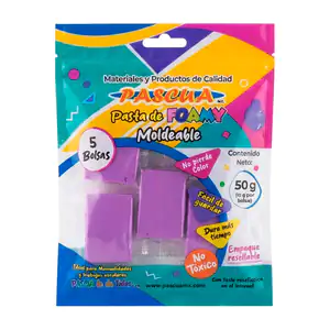 Paquete pascua de foamy moldeable 5 bolsitas en color violeta, 50g / …