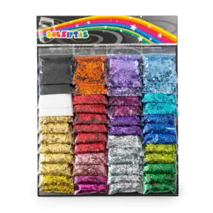 Paquete con 48 bolsas de brillantina - diamantina de 10g, variedad de…