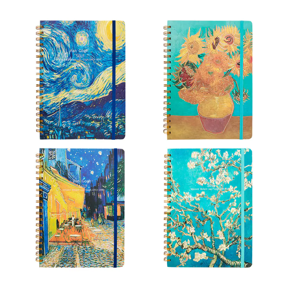 Libreta de pasta dura con 80 hojas b5, estampado artístico de vincent van gogh, variedad