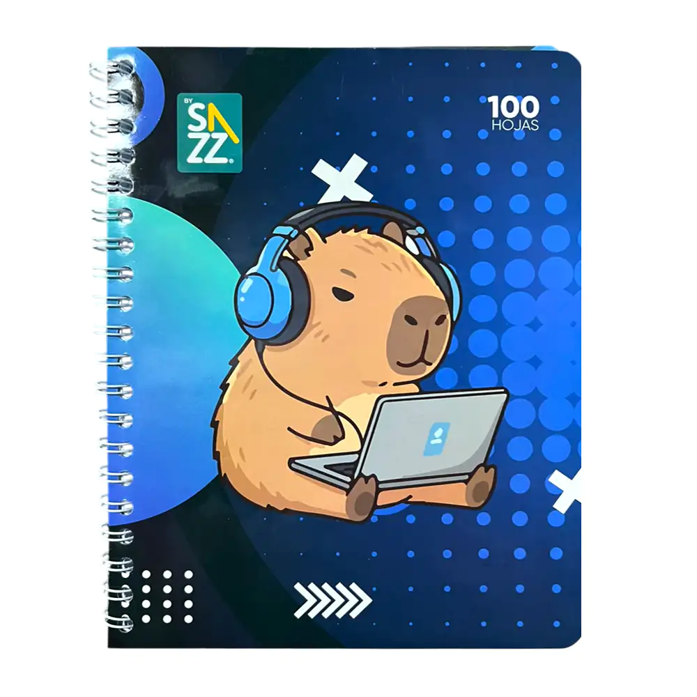 Libreta cuaderno profesional de raya sazz de doble espiral, estampado…