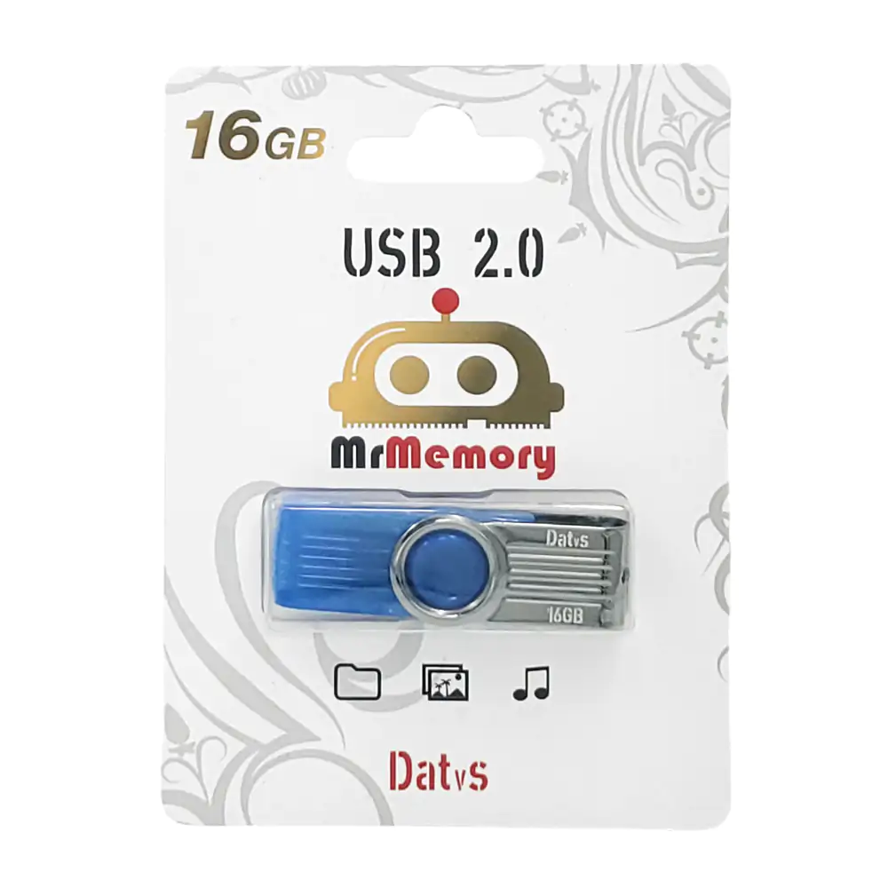 Memoria usb 2.0 flash drive mrmemory en color azul, capacidad de 16gb