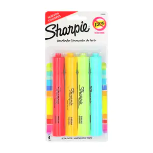 Blíster con 4 marcatextos - resaltadores sharpie tonos claros, varied…