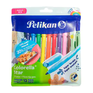 Paquete con 12 marcadores - plumones Pelikan de punta fina, variedad …