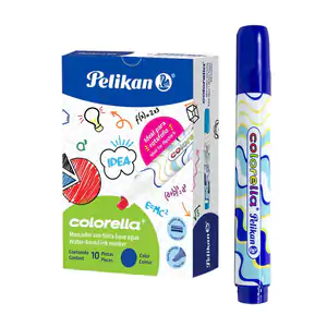 Paquete con 10 marcadores - plumones pelikan en color azul y punta bi…