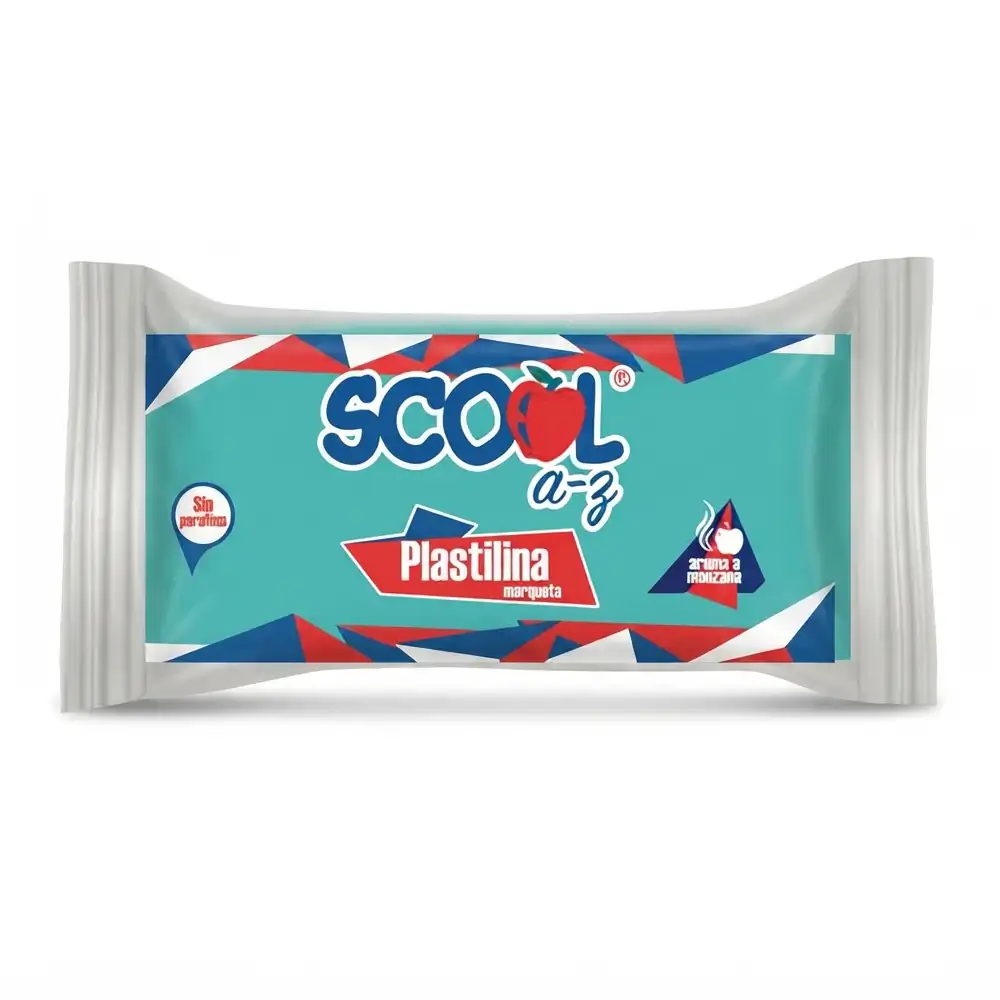 Barra de plastilina scool para maqueta de 180g en color azul turquesa 