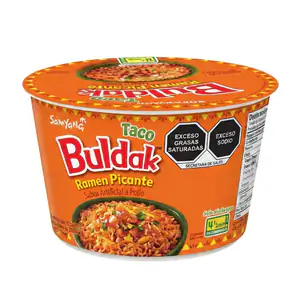 1pza sopa instantánea ramen buldak pollo picante, presentación en vas…