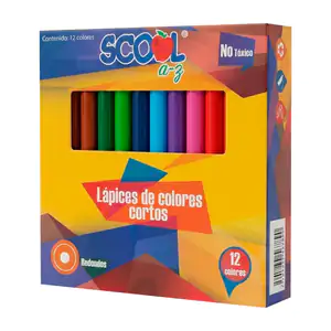 Paquete con 12 lápices de colores scool cortos, variedad de colores /…