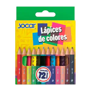 Caja con 12 mini lápices de colores triangulares en tonos vibrantes /…