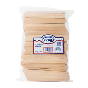 Paquete con 1 kilo de palitos de madera grandes para manualidades