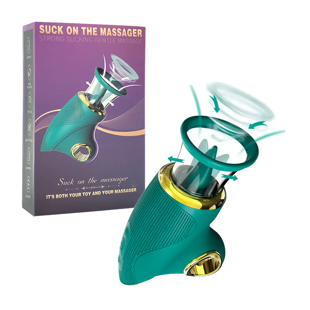 Pistola estimuladora femenina con lengua, succionador y vibrador, 10 velocidades, sistema silencioso