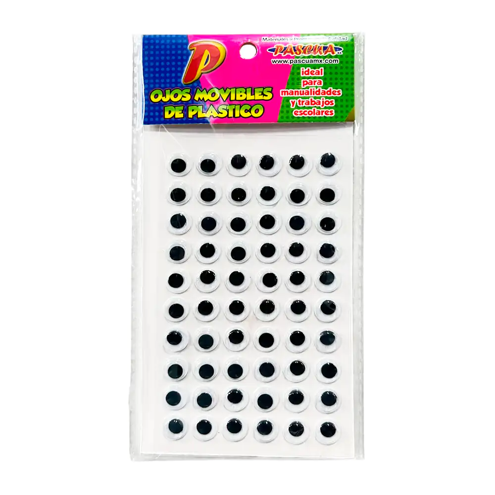 Planilla con 60 ojos movibles pascua de plástico, 12mm