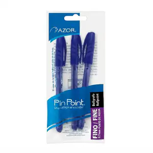 Paquete con 3 plumas bolígrafos azor pin point color azul punto fino,…