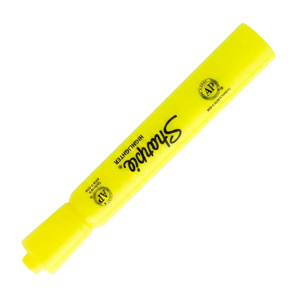 1pza marcatextos resaltador sharpie en color amarillo neón con punta cincel