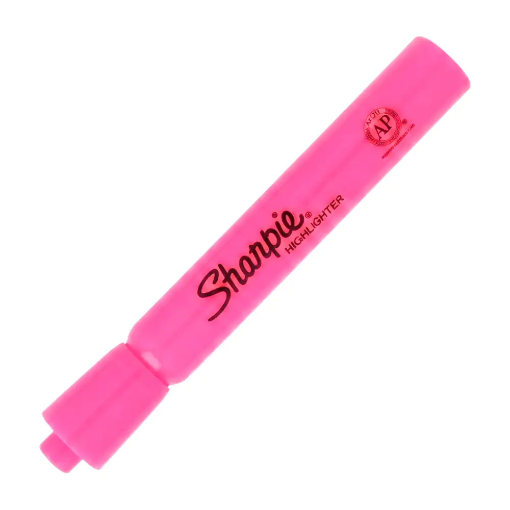 1pza marcatextos resaltador sharpie en color rosa neón con punta cinc…