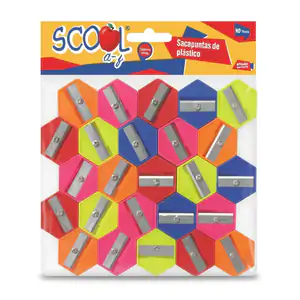Paquete scool a-z de 25 sacapuntas de plástico hexagonales, variedad …