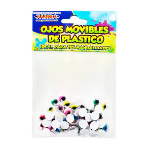 Paquete con 50 ojos movibles de plástico con pestañas, 10mm, variedad…