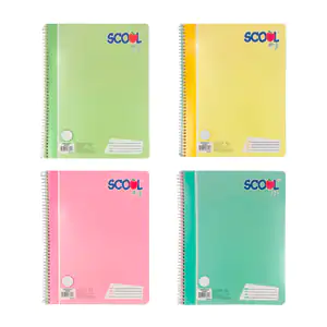 Cuaderno scool profesional con 100 hojas de cuadro chico en tonos pas…