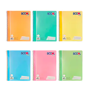 Cuaderno scool profesional con 100 hojas de raya en tonos pastel, var…