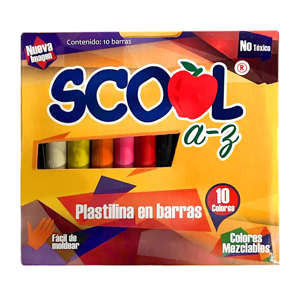 Paquete con 10 barras de plastilina, facil de moldear, colores mezclables / 2761
