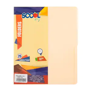 Paquete con 25pzas de folders amarillos en tono pastel, tamaño carta …