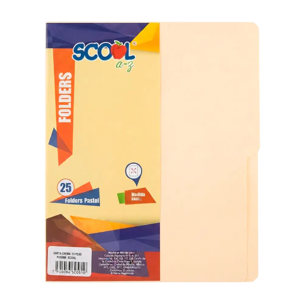 Paquete con 25pzas de folders amarillos en tono pastel, tamaño carta …