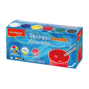 Paquete con 6 botes de pintura clásica tempera de 25ml, variedad de c…