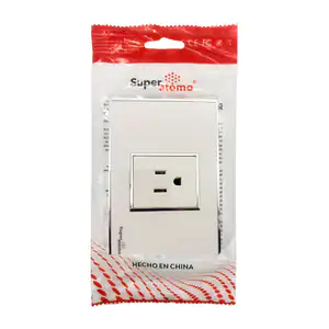Placa - enchufe de pares en color blanco super átomo con 1 tomacorrie…