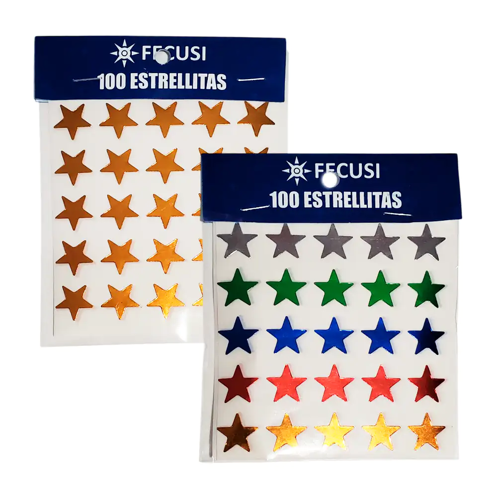 Paquete con 100 stickers - calcomanías en forma de estrella de colore…