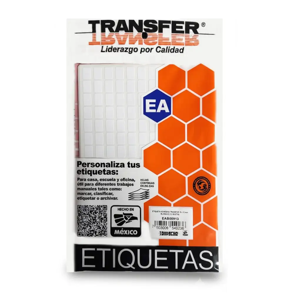 Paquete con 2160 etiquetas blancas transfer, 9x13mm / 3802.e
