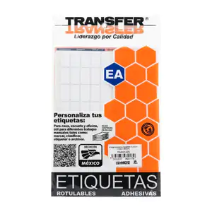 Paquete con 864 etiquetas blancas transfer, 13x25mm / 3842
