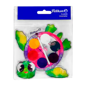 Paleta de acuarela en forma de tortuga con 6 pinturas + mini pincel, …