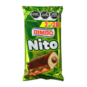 Paquete nito bimbo con 2pzas, pastelito de vainilla relleno de chocol…