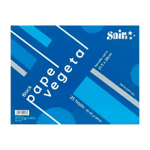Block saira con 25 hojas de papel vegetal para dibujo tamaño carta
