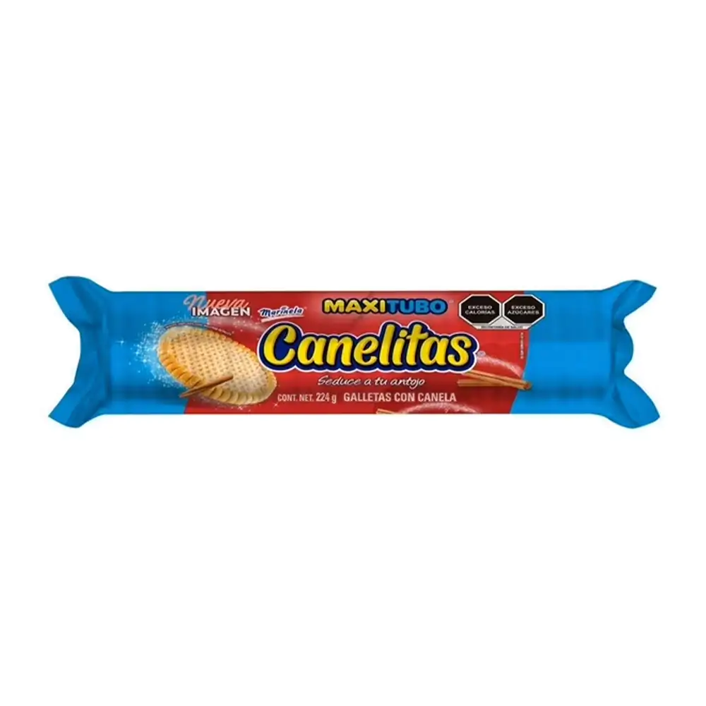 Paquete maxitubo marinela galletas canelitas espolvoreadas con azúcar, 224g / 418542